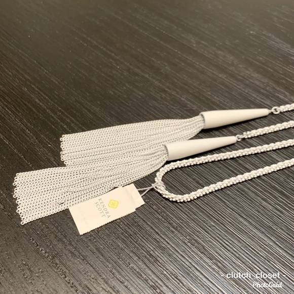 KENDRA SCOTT Phara Lariat WHITE Matte Necklace - Picture 5 of 8